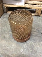 Threshold textured glass hurricane vase