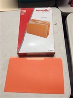 File folders 100 legal size orange three tab
