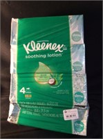 4  Kleenex smoothing lotion tissues