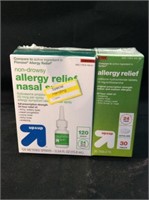 Nondrowsy allergy relief nasal spray with allergy