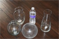 Clear Glass Vases (4)