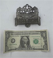 Antique cast iron wall hanging match holder about