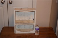 Small White Distressed wall hanging shelf