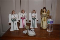 Wooden Angels and 1 resin angel