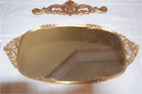 (2) Gold Dresser Mirrow W/ Gold wall Decor