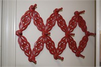 Red Painted Wood Carved Hanger