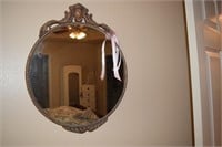 Old Vintage Wood Framed Mirror 23" X 18 3/4"