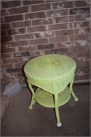 green wicker table