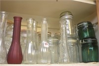 SHELF OF VASES AND CANISTERS