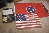 USA & TENNESSEE FLAGS/ FISHING SET
