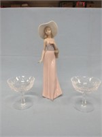 2 PCS. WATERFORD & NAO FIGURINE: