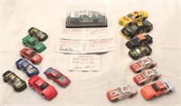 21 Matchbox cars with signature cards