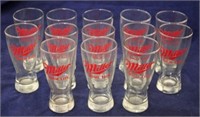 13 Miller beer glasses