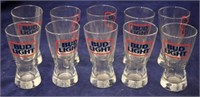 10 Bud Light beer glasses