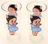 Pair of Mrs. Porky Pig Cups 1973 by Pepsi