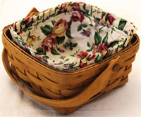 1992 Longaberger small berry basket w/ cloth liner