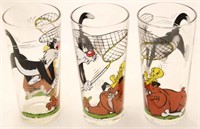 3 Sylvester & Tweety Bird Glasses 1976 by Pepsi
