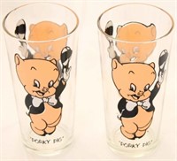 Pair of Porky Pig Glasses 1973 by Pepsi