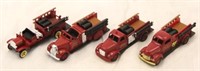 4 Toy fire trucks