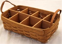 1990 Longaberger Pantry Basket w/ wood dividers
