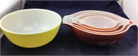 Set Of 4 Pyrex Bowls With Wheat Design And Large