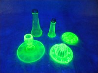 Vintage Uranium Glass Lot