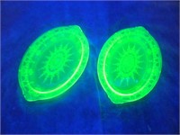 Vintage Uranium Glass Platters