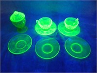 Vintage Uranium Glass Lot