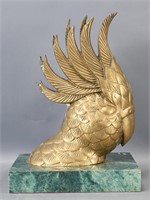 Cast Brass Sculpture of Parrot Head