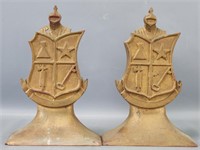 Pair of Large Cast Metal Bookends