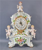 German Porcelain Rococo Style 'Mantle Clock'