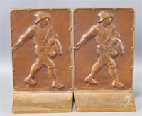 Pair of Cast Copper (?) 'The Sower' Bookends