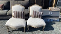 Two Cream Armchairs