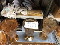 3 Carnival Glass Vases