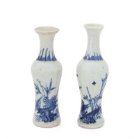 TWO CHINESE BLUE & WHITE HATCHER CARGO BOTTLES