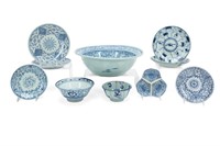 TEN ASIAN BLUE AND WHITE TABLE ARTICLES