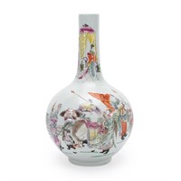 CHINESE FAMILLE ROSE BOTTLE VASE