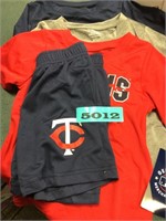 3 T-Shirt 1 Pair Shorts 3T Twins Baseball Set
