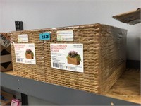 19.5" Composite Woven Basket Planters (2)