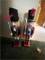 Pair Wooden Nut Crackers 27"H