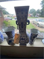 3-Decorative Blue Vases