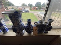 4-Decorative Blue Vases