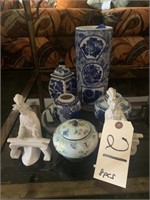 8-pcs Decorative Figurines Blue Vases