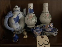 13-pcs Small Tea Set 2-Bronze Bells Vases