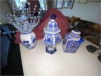 3-Blue Vases-2 w/Lids