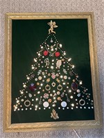 Framed Lighted Pin Tree.19x24