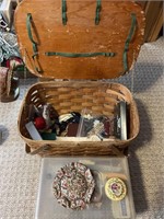 Vintage sewing Basket and sewing box