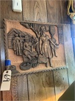 Decorative Wood Carved Wall Art 16" x 21"