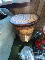 Wicker Style Side Table 26"H 18"Dia