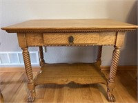 Wood Claw Foot table with pull out drawer